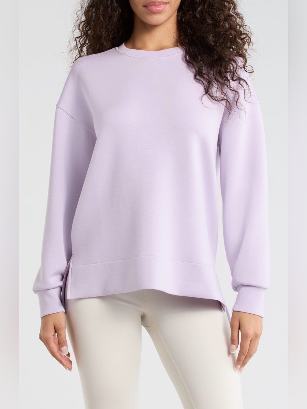SPANX Air Essentials Long Sleeve Crew Size 3X Verbena Lavender NWT